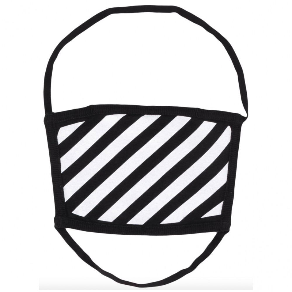 Off-White Striped Face Mask (Black)